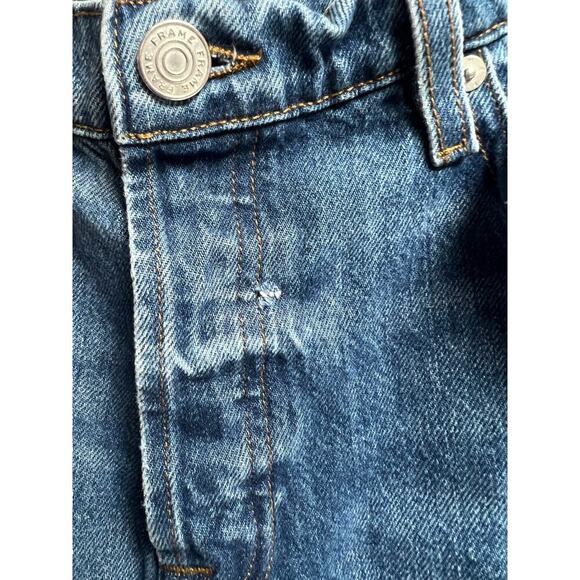 Frame Jeans Le Slouch Denim Medium Wash Straight Button Fly Leg Patch Mending - Picture 8 of 11